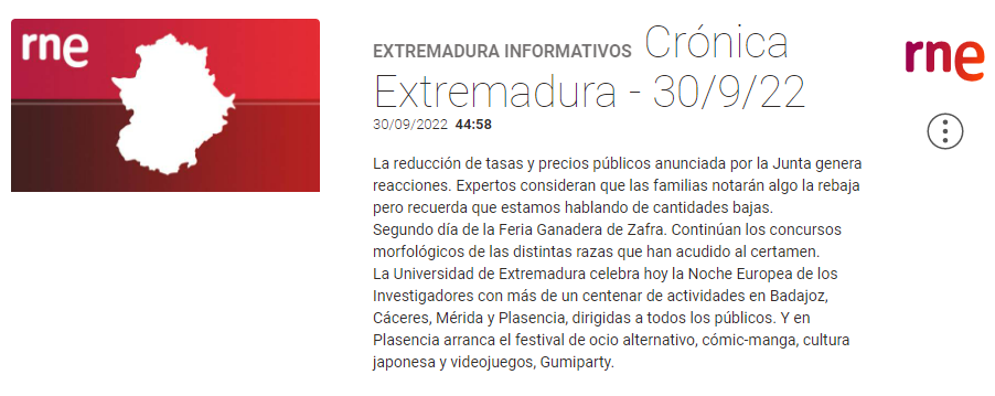 RNE - Crónica Extremadura - 30092022